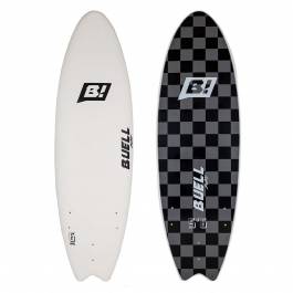 BUELL Foamie Soft Top Surfboard 6'0 - black/grey checkerboard 