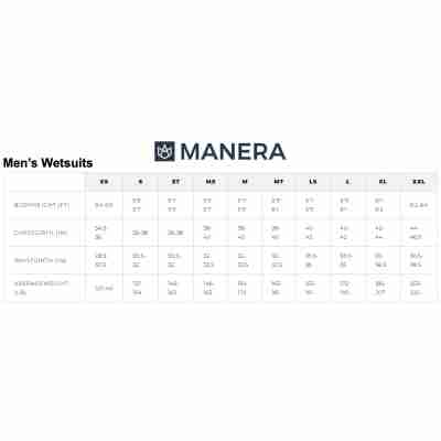 Manera Size Chart Wetsuits Mens USA