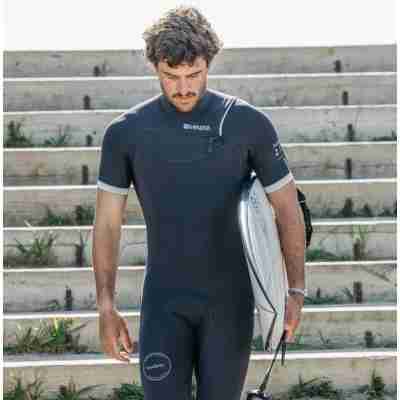 SEAFARER HYBRID 2/2 FRONT ZIP S/S - ANTHRACITE board