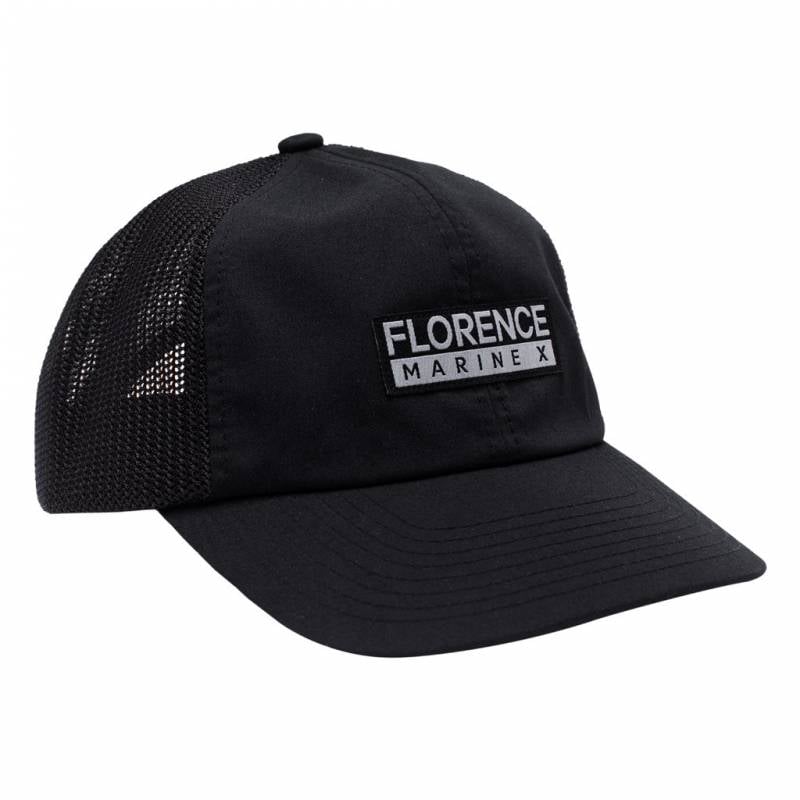 Florence Marine X Unstructured Trucker Hat - Black front