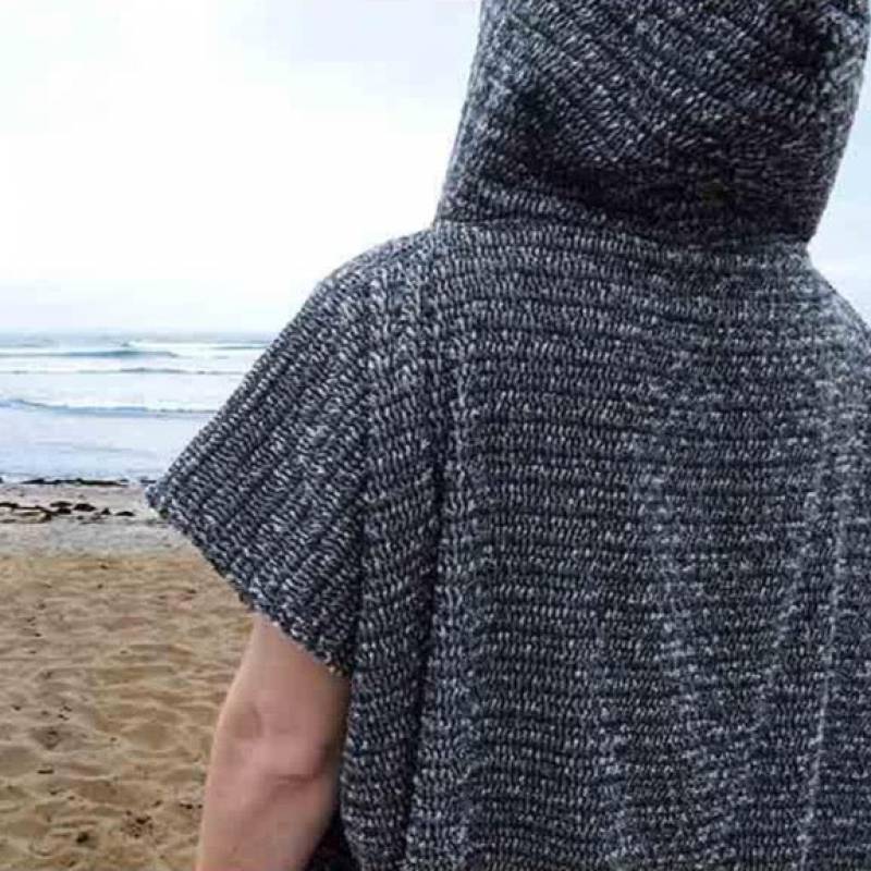 West Path Surf Changing Poncho - Charcoal Black