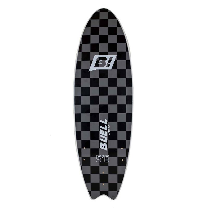FOAMIE SURFBOARD 6'0 - BLACK/GREY CHECKERBOARD bottom