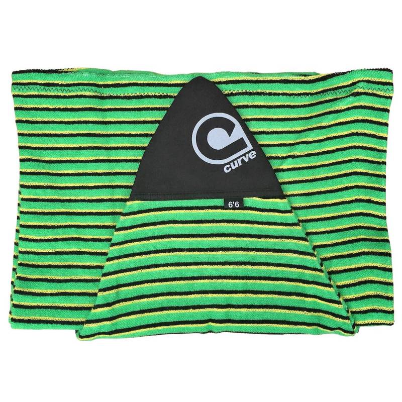 Curve Surf Board Sock shortboard (pointy nose) - Green Horizon fish folded