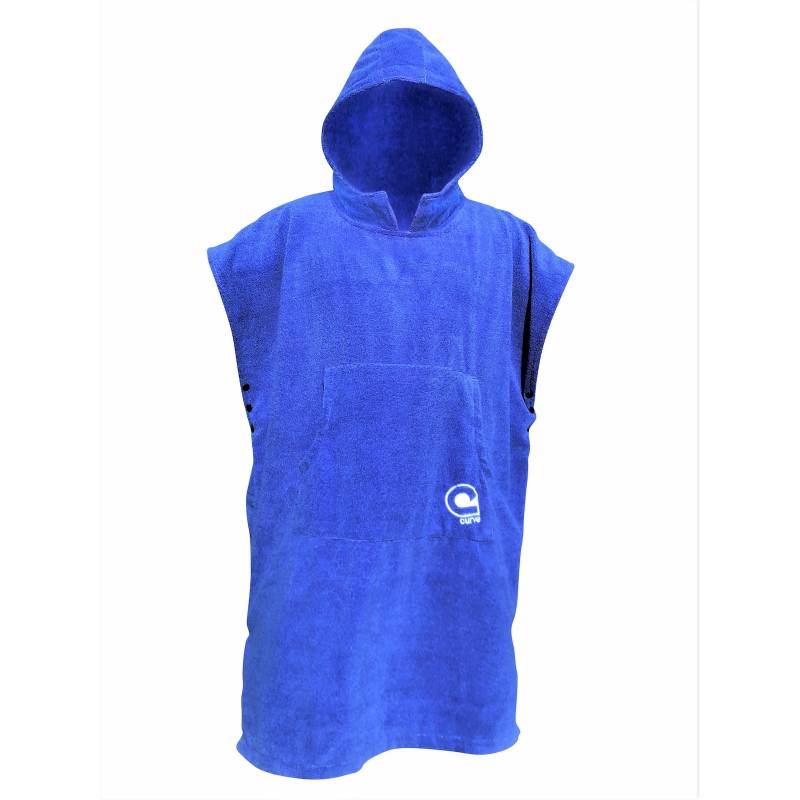 Curve YinYang Surf Poncho Towel Blue front