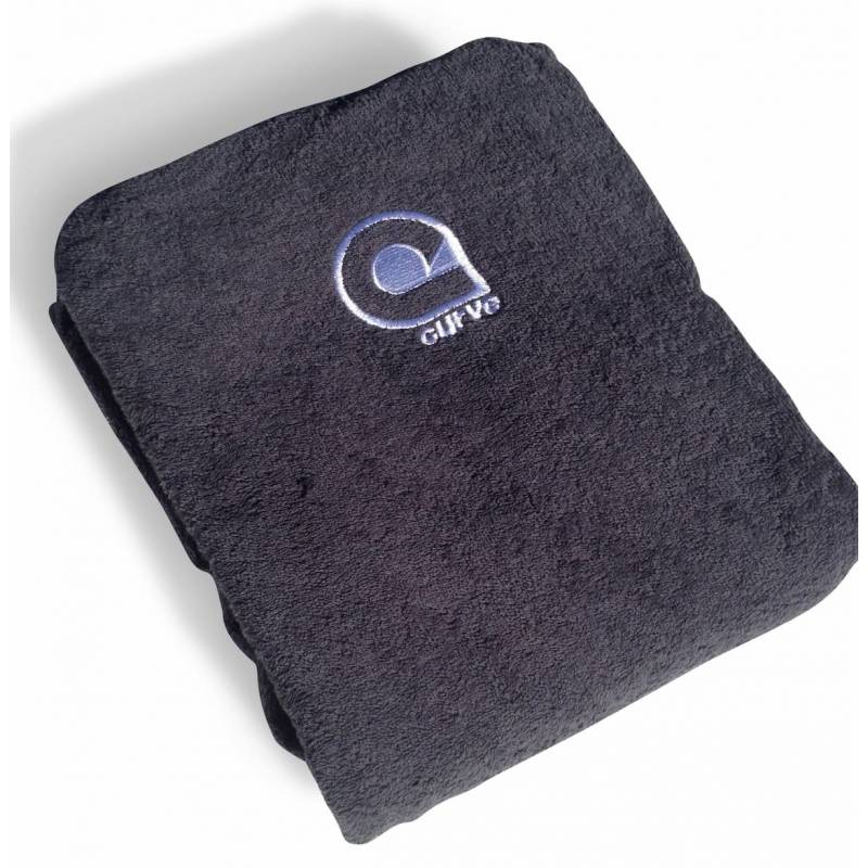 Curve Surf Poncho Towel - Cotton Charcoal folded
