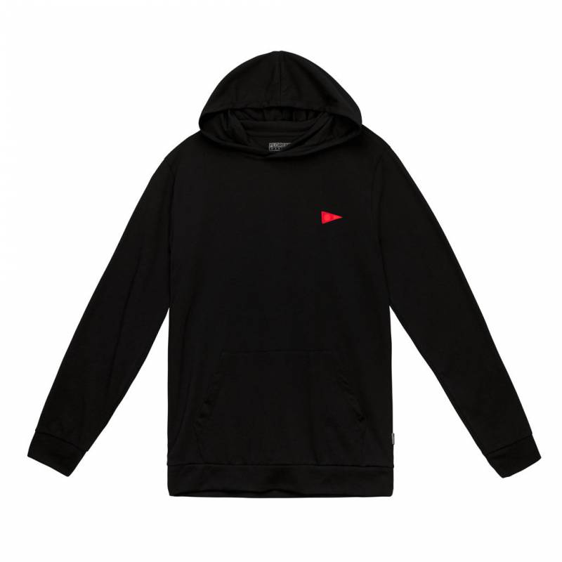 Florence Marine X Burgee Recover Hooded Long Sleeve T-shirt - Black front