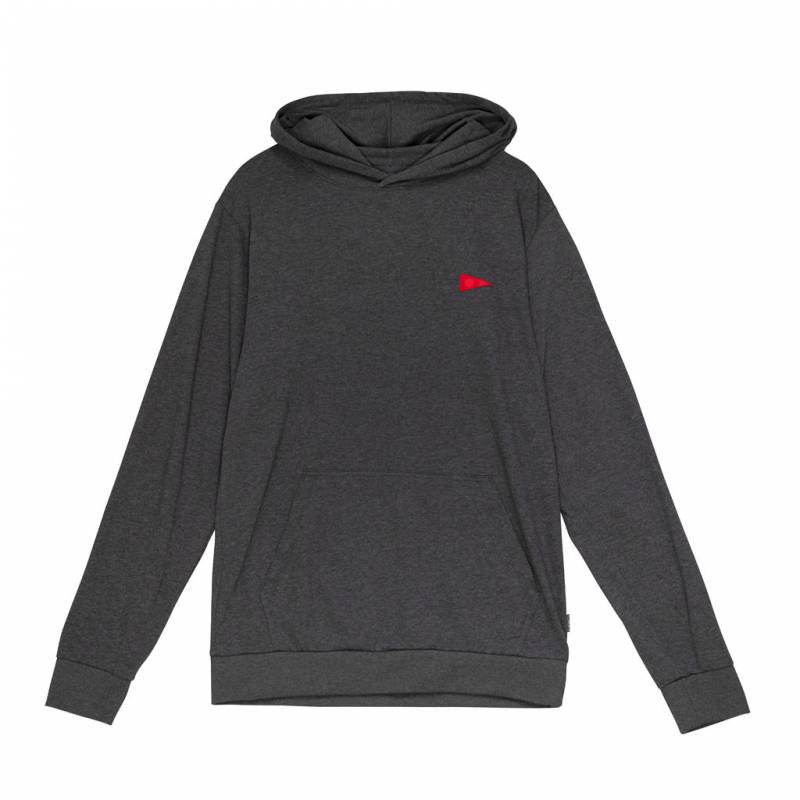 Florence Marine X Burgee Recover Hooded Long Sleeve T-shirt - Dark Heather Grey front