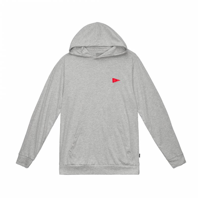 Florence Marine X Burgee Recover Hooded Long Sleeve T-shirt - Light Heather Grey  front
