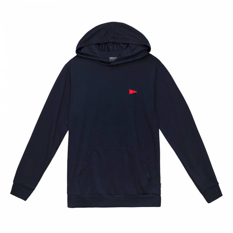 Florence Marine X Burgee Recover Hooded Long Sleeve T-shirt - Navy front