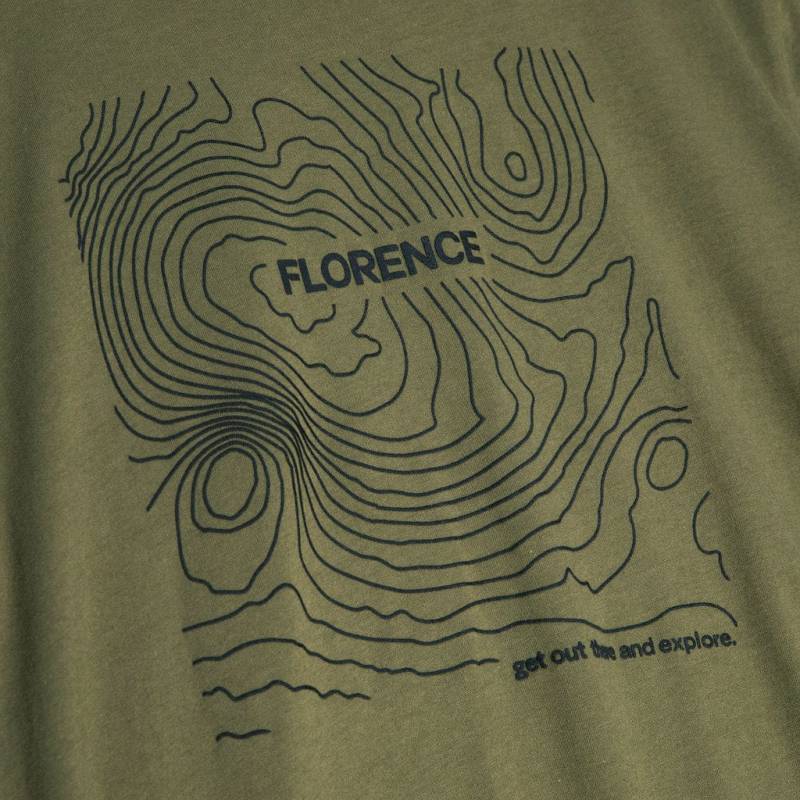 Florence Marine X Isobar Organic T-Shirt - Burnt Olive design