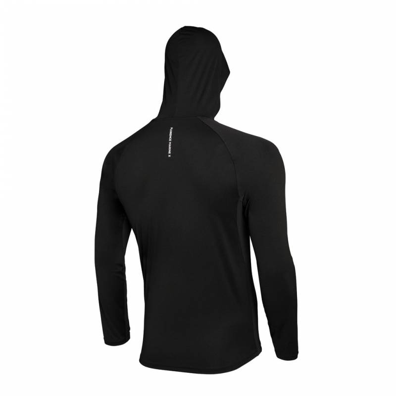 Florence Marine X Long Sleeve Hooded UPF Shirt - Black back