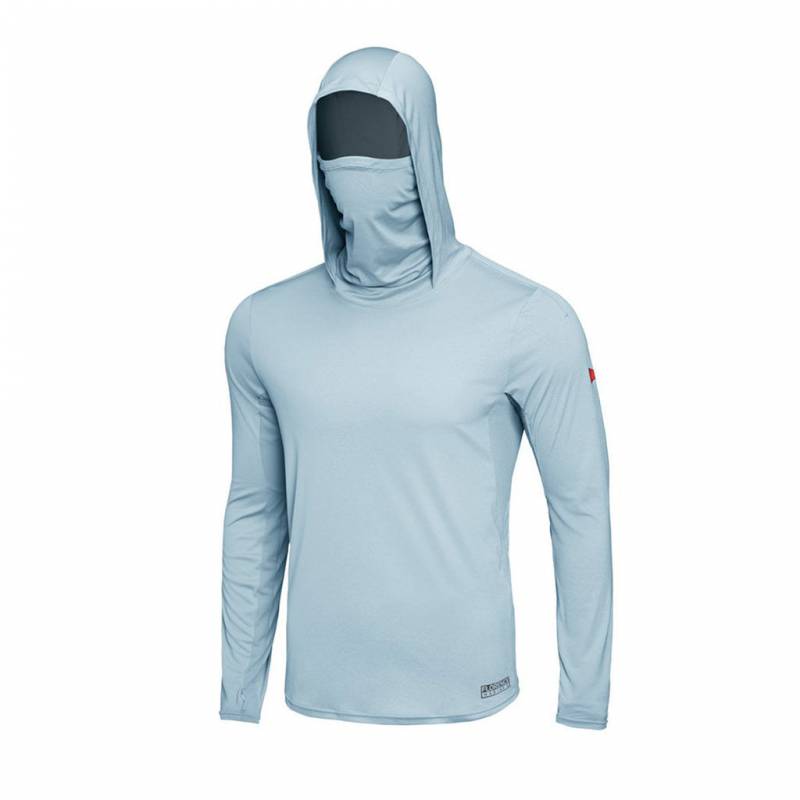 Florence Marine X Long Sleeve Hooded UPF Shirt - Steel Blue front
