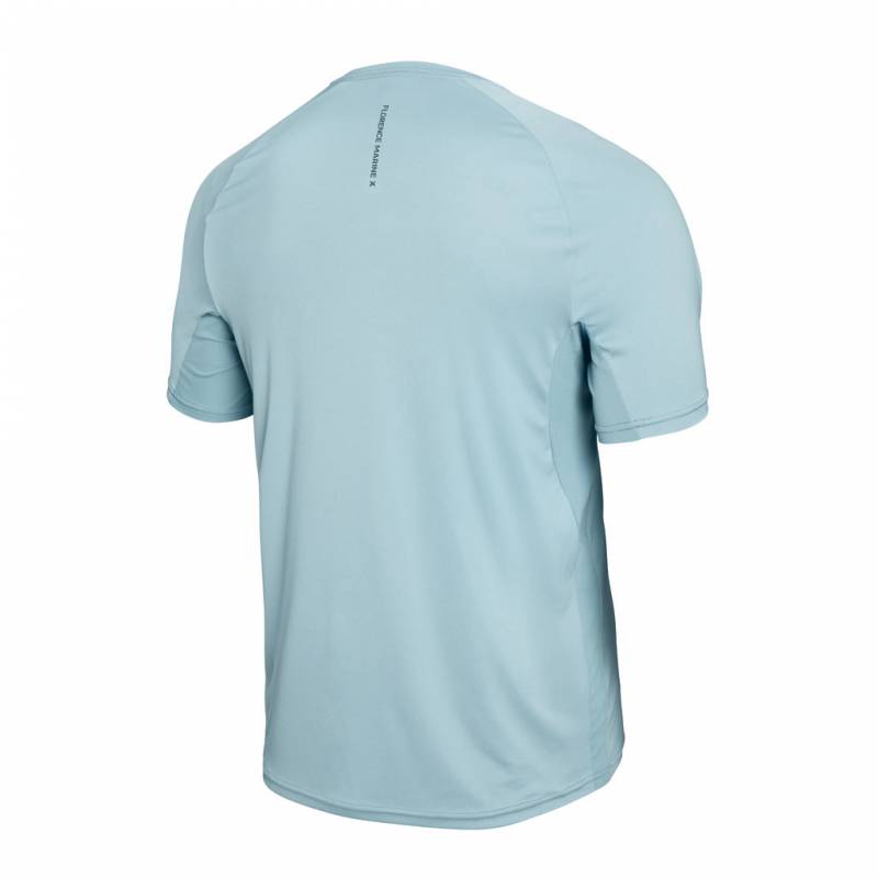 Florene Marine X Short Sleeve UPF Shirt - Steel Blue back