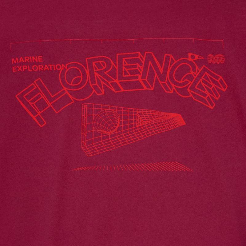 Florence Marine X Wireframe Organic T-Shirt - Maroon prints