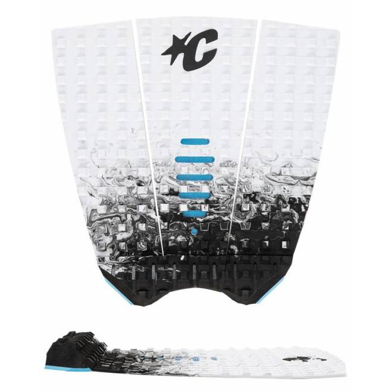 Creatures of Leisure Mick Fanning Surfboard traction pad - White Fade Black/Blue