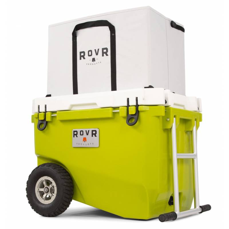 ROVR RollR 60 Cooler - Moss front right with bag
