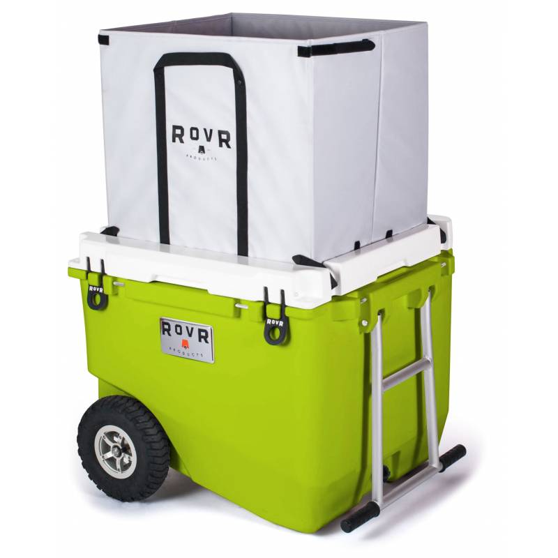 ROVR RollR 80 Cooler - Moss right front with bag